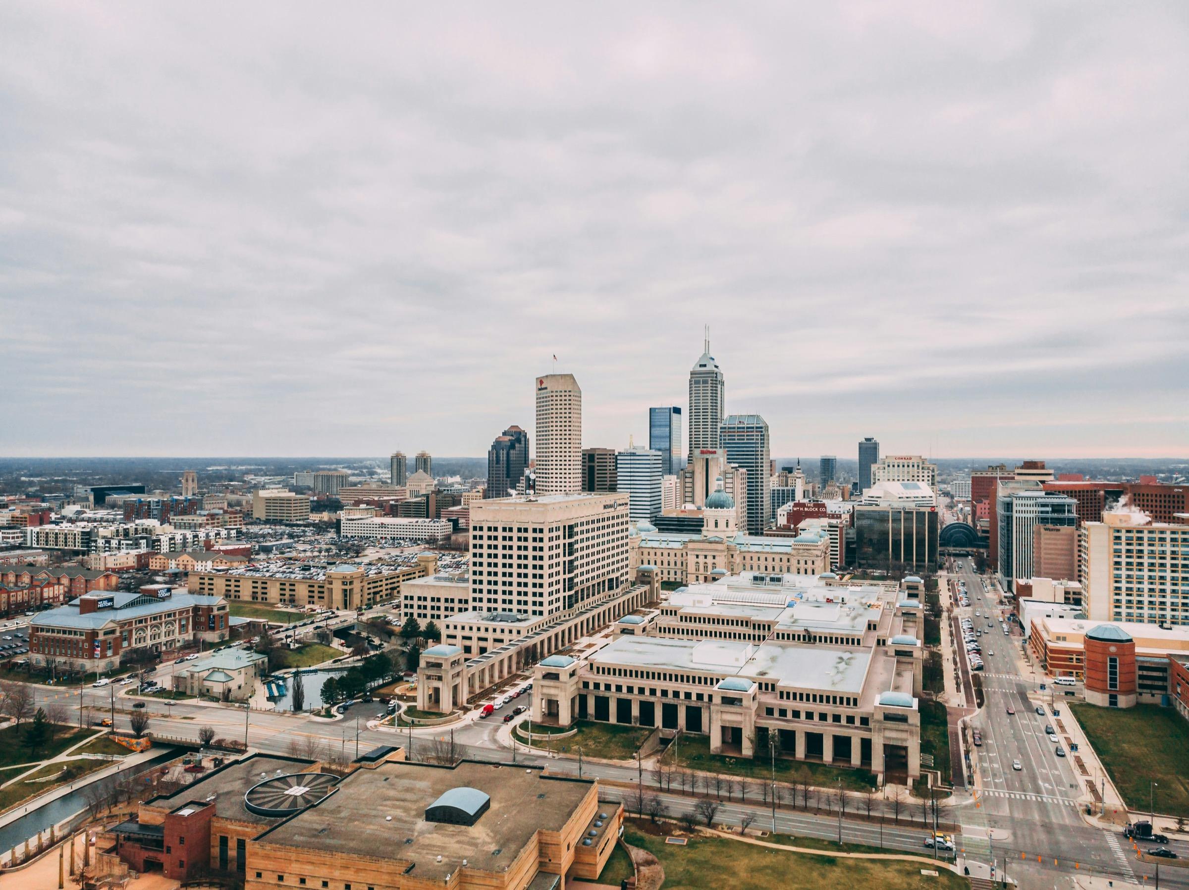 Indianapolis skyline viewed from above