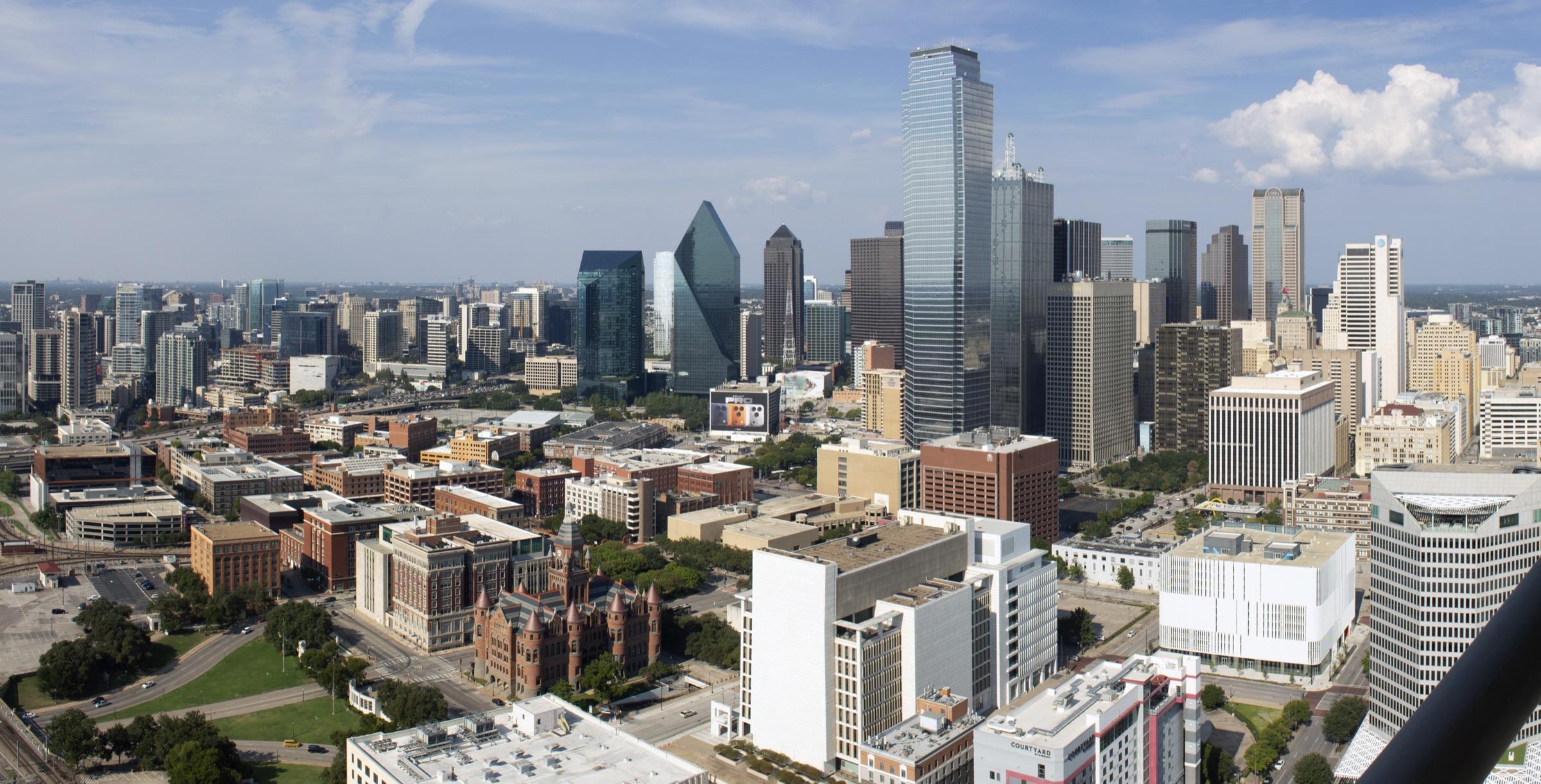 Panoramic view of the downtown Dallas skyline