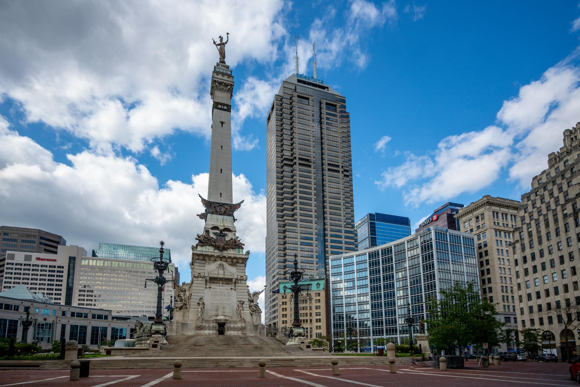 Soldiers and Sailors Monument in downtown Indianapolis